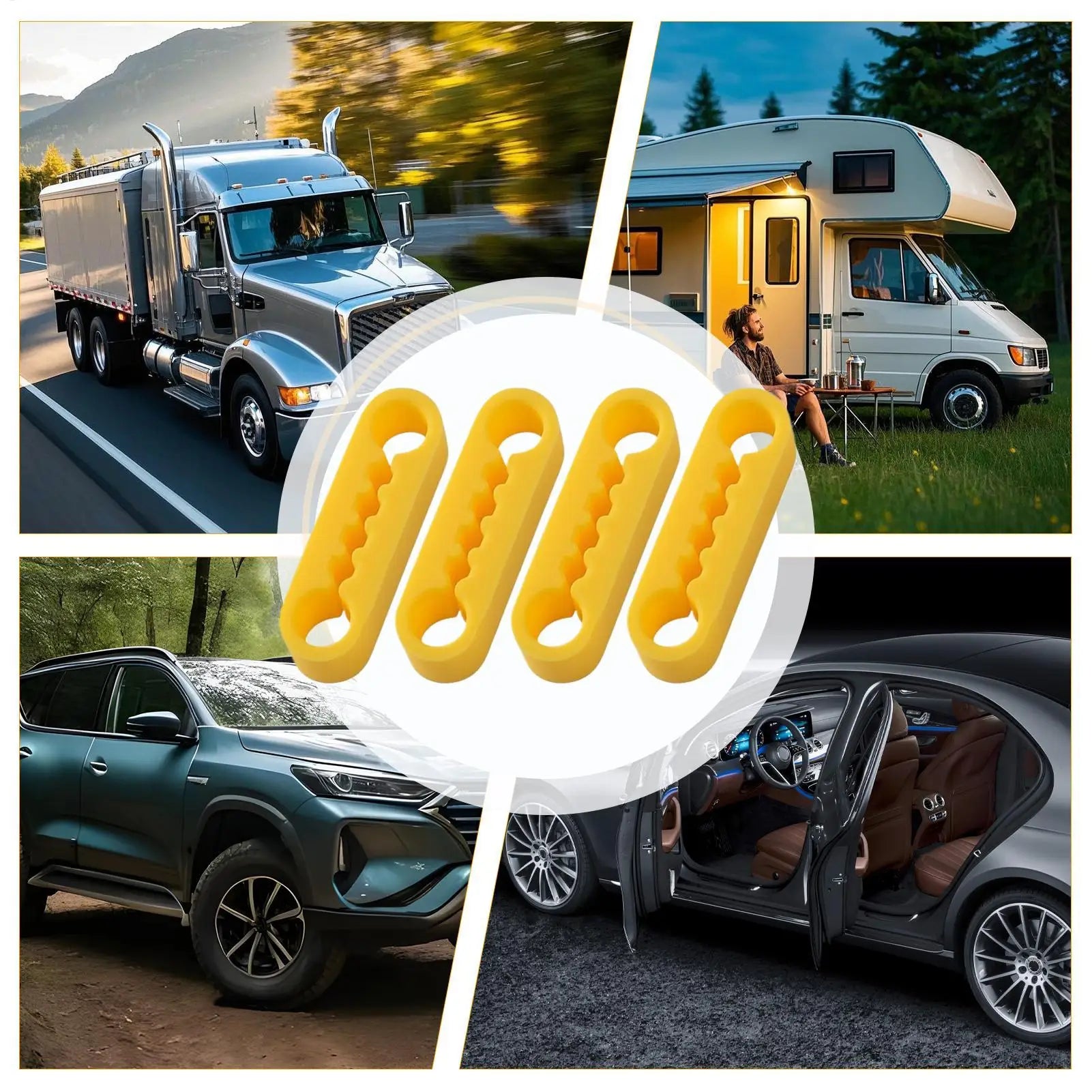 Car Door Shock Absorber Pads Silicone Elastic Damper Cushion Car Door Shock Absorber Cushion for Vehicles RV Truck Automotive