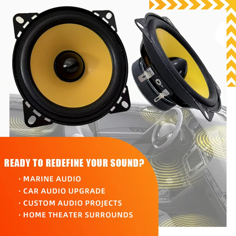 2PCS 4/5/6 Inch Car Coaxial Speakers HiFi Car Door Subwoofer Universal Automotive Audio Music Full Range Truck Stereo Speaker