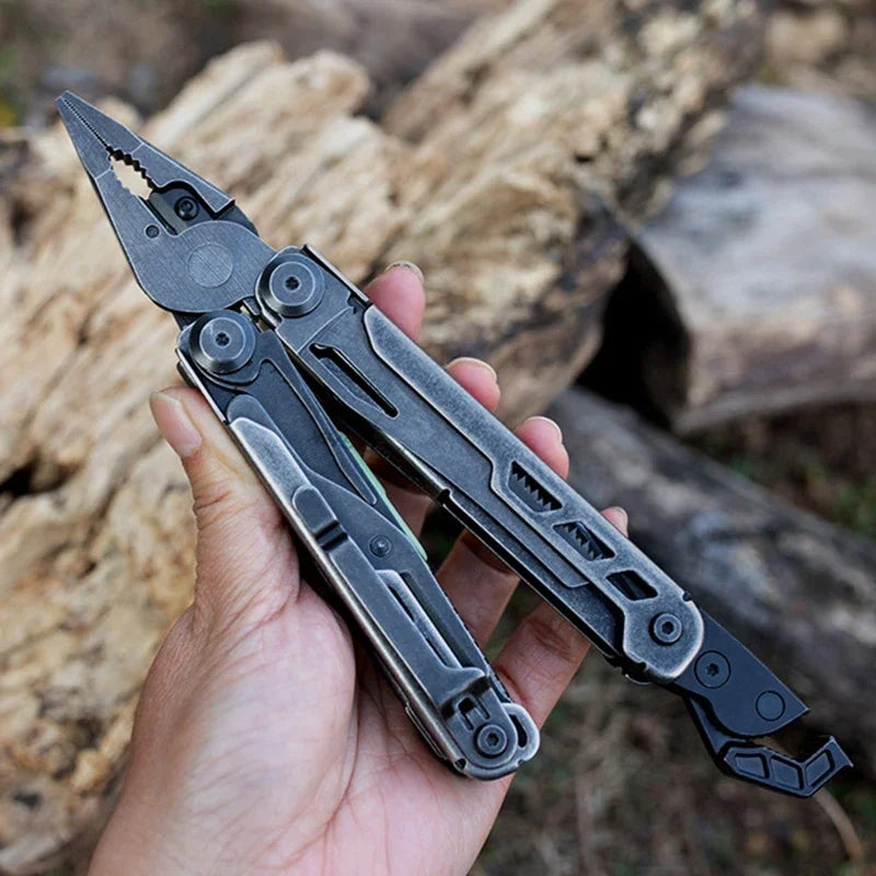 BHBT 24B New Multi Tool Pliers With Damascus Blade Hoxagon Wrench Folding EDC Outdoor Camping Survival Maintenace Tools