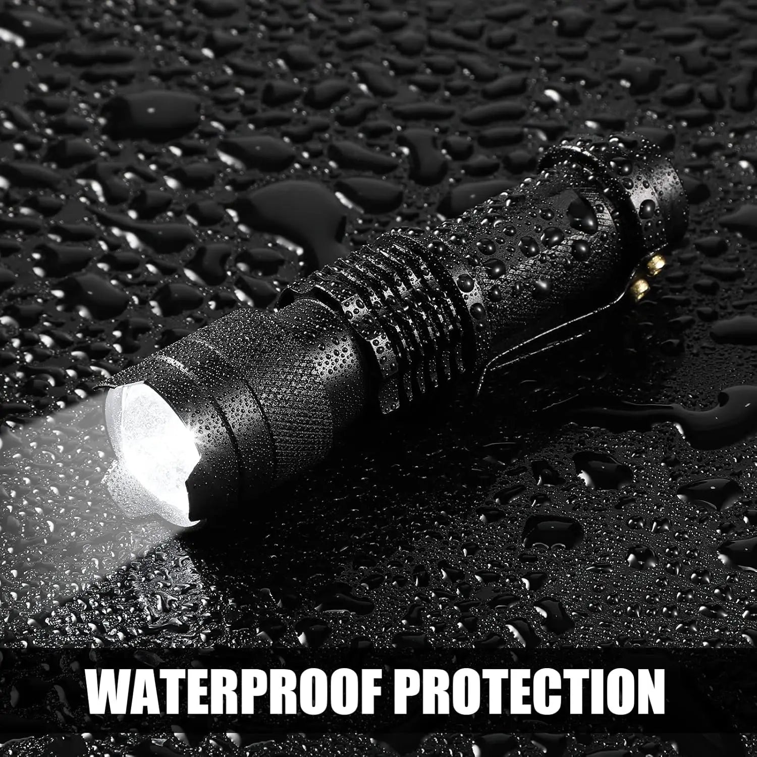 20-Piece LED Flashlight Set, 3 Modes, Water Resistant, Adjustable Focus for Indoor Outdoor Hiking (Black)