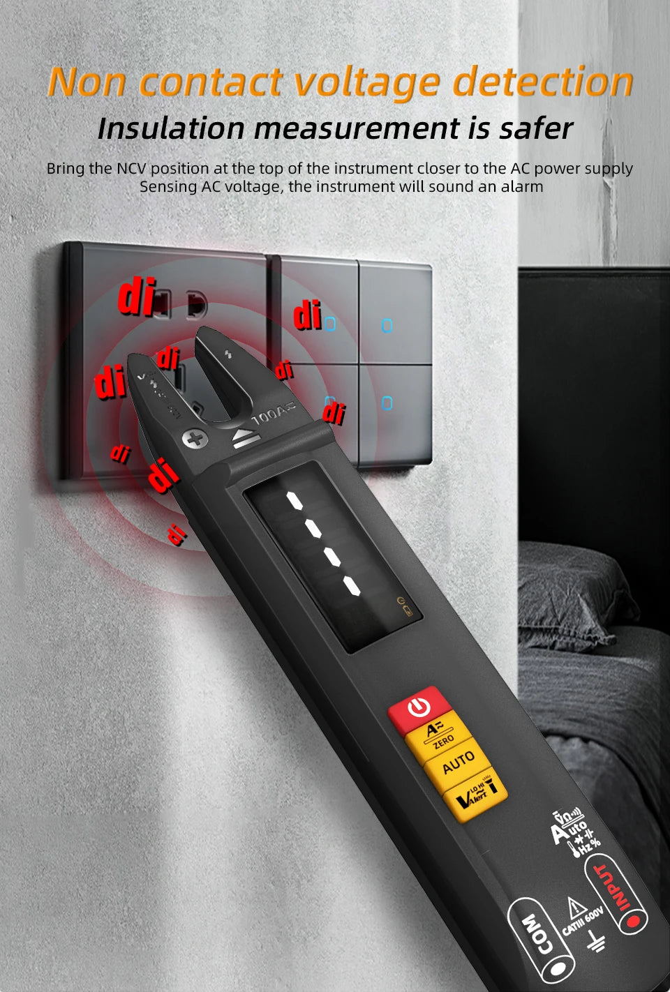 BSIDE U1 U0 Digital Clamp Multimeter 6000 A Electric current tester Non Contact Hz Temperature Test Electronic electrician tools