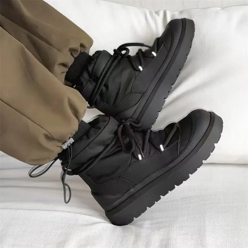 Designer New Men's Snow Boots Winter High Top Ankle Boots Outdoor Non-slip Waterproof Casual Cotton Shoes Plush Warm Work Boots