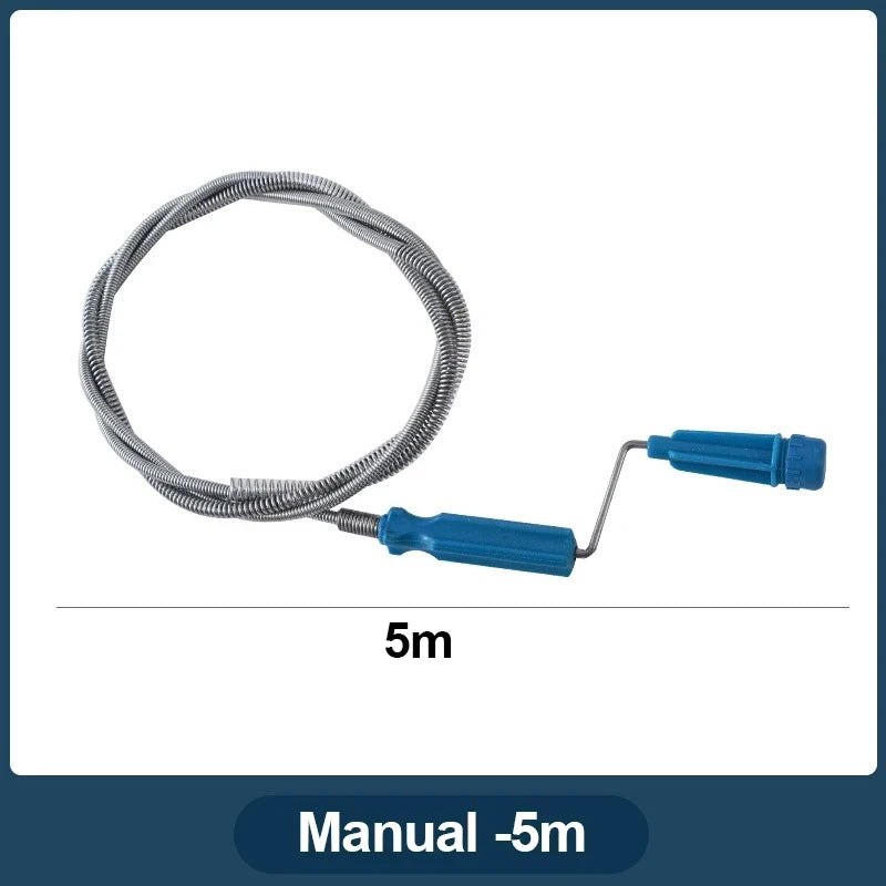 1.5-5m Flexible Metal Spring Pipe Dredge Auger Multifunctional Sewer Unclogger Plumbing Tool for Kitchen Sink Toilet Floor Drain