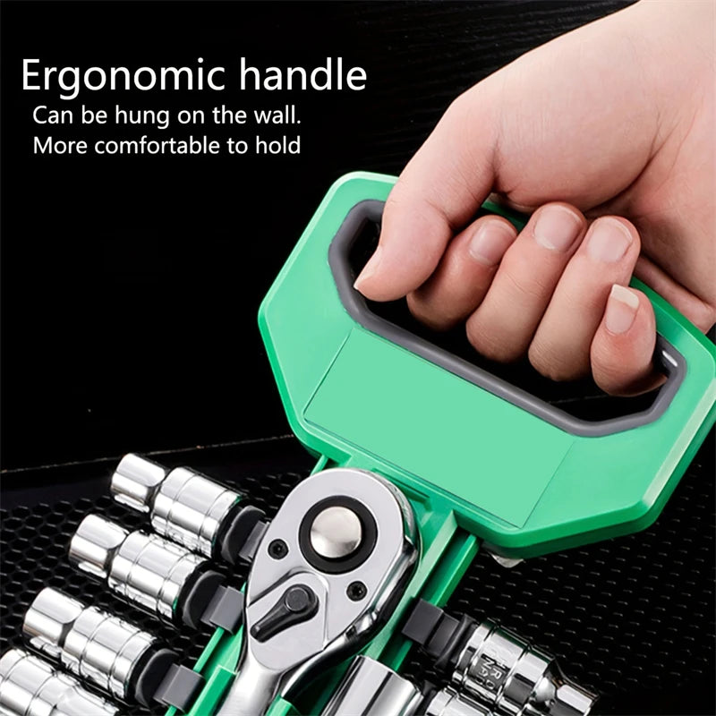 CRV Ratchet Spanner 3/8 Automotive Mechanic Tool Box Set Garage Car Repair Socket Wrench Set DIY Workshop Hand Tools