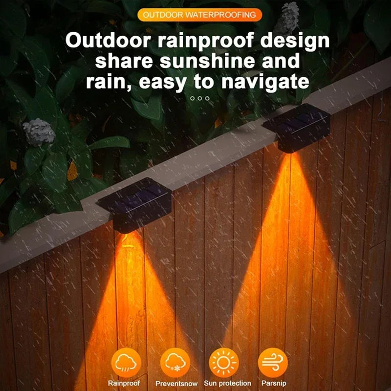 1-8 Pcs LED Solar Lights Outdoor IP65 Waterproof Porch Light Stair Wall Decorative Lamp for House Yard Fence Pool Garden Decor