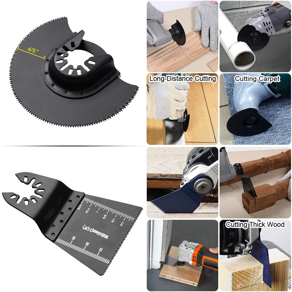 Premium Oscillating Saw Blades Multitool for Wood Metal Plastics，Fit Dewalt Worx Rockwell Wen Milwaukee Makita Ryobi Bosch Fein