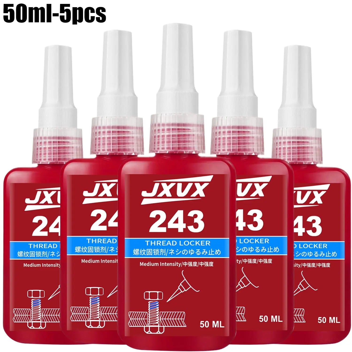 243 10ml, fast drying strong thread locking adhesive, high temperature anaerobic adhesive, suitable for automotive, machinery, steel frame locking, factory direct sales