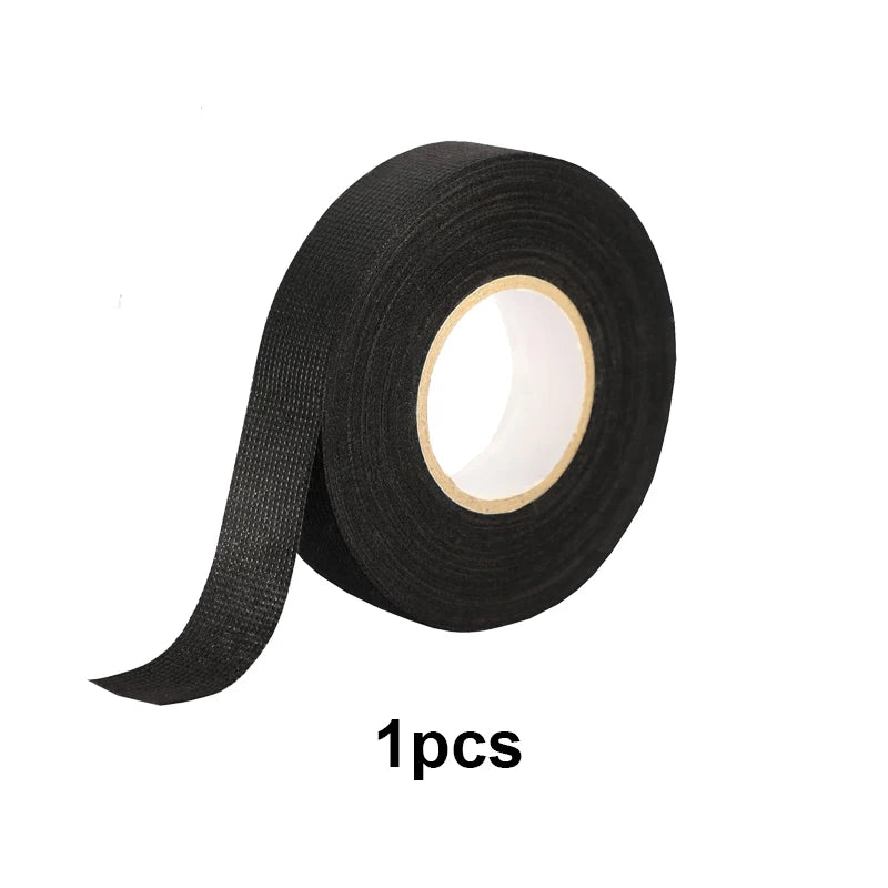 1-4pcs 15/25M High Temp Wire Harness Wrapping Tape Self-Adhesive Automotive Wiring Harness Fabric Tape for Car Noise Damping