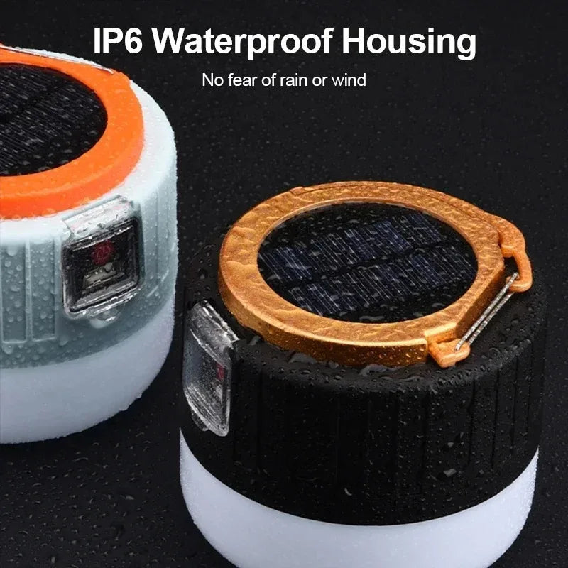 1-2Pcs Solar Camping Light IPX5 Waterproof Outdoor Light Remote Control Power Bank LED Tent Lamp Portable Durable Camping Gear
