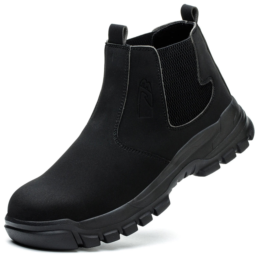 Waterproof Men's Safety Work Boots Steel Toe Shoes Anti Impact And Anti-Puncture Protective Boots Indestructible Roofing Shoes