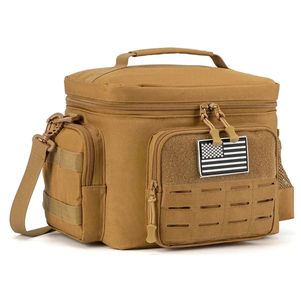 13L Tactical Thermal Cooler Bag Picnic Cooler Box Camping Lunch Bag Outdoor Heavy Duty Lunch Box Cooler Backpack Camping Storage