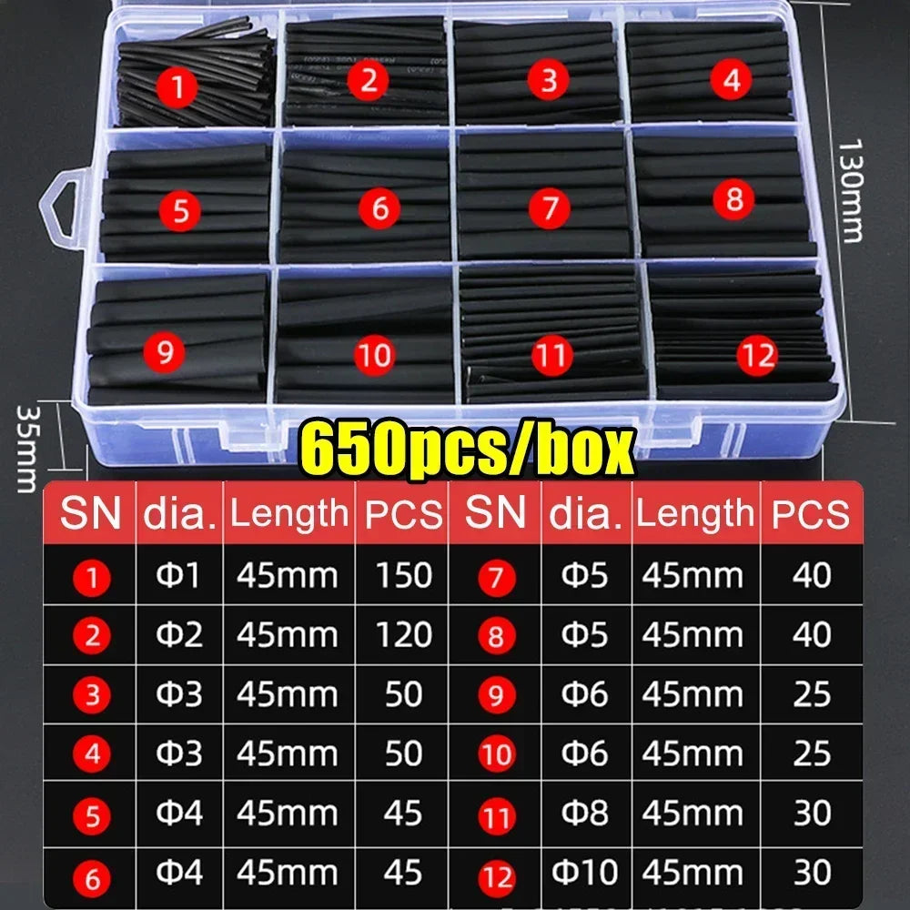Thermal-Activated Cable Sleeve Shrinkable Wire Protector Kit Insulation Tubes for DlY Proiects Automotive Electronics Repair