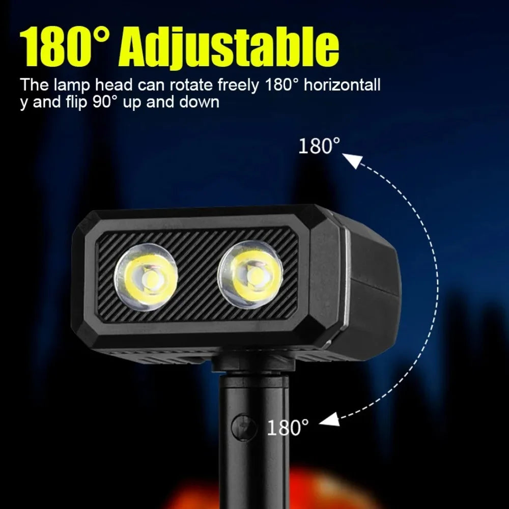 Portable 180° Rotatable Extendable LED Flashlight Waterproof Magnetic Suction Work Light for Camping Lantern Fishing Hiking