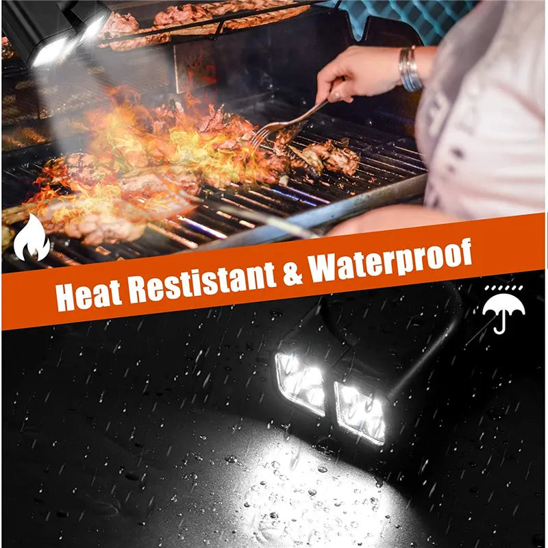 Double Head Grill Lights Heat Resistant Multifunctional Night Fishing LED Lamp For BBQ Super-Bright Flexible Portable Rotatable