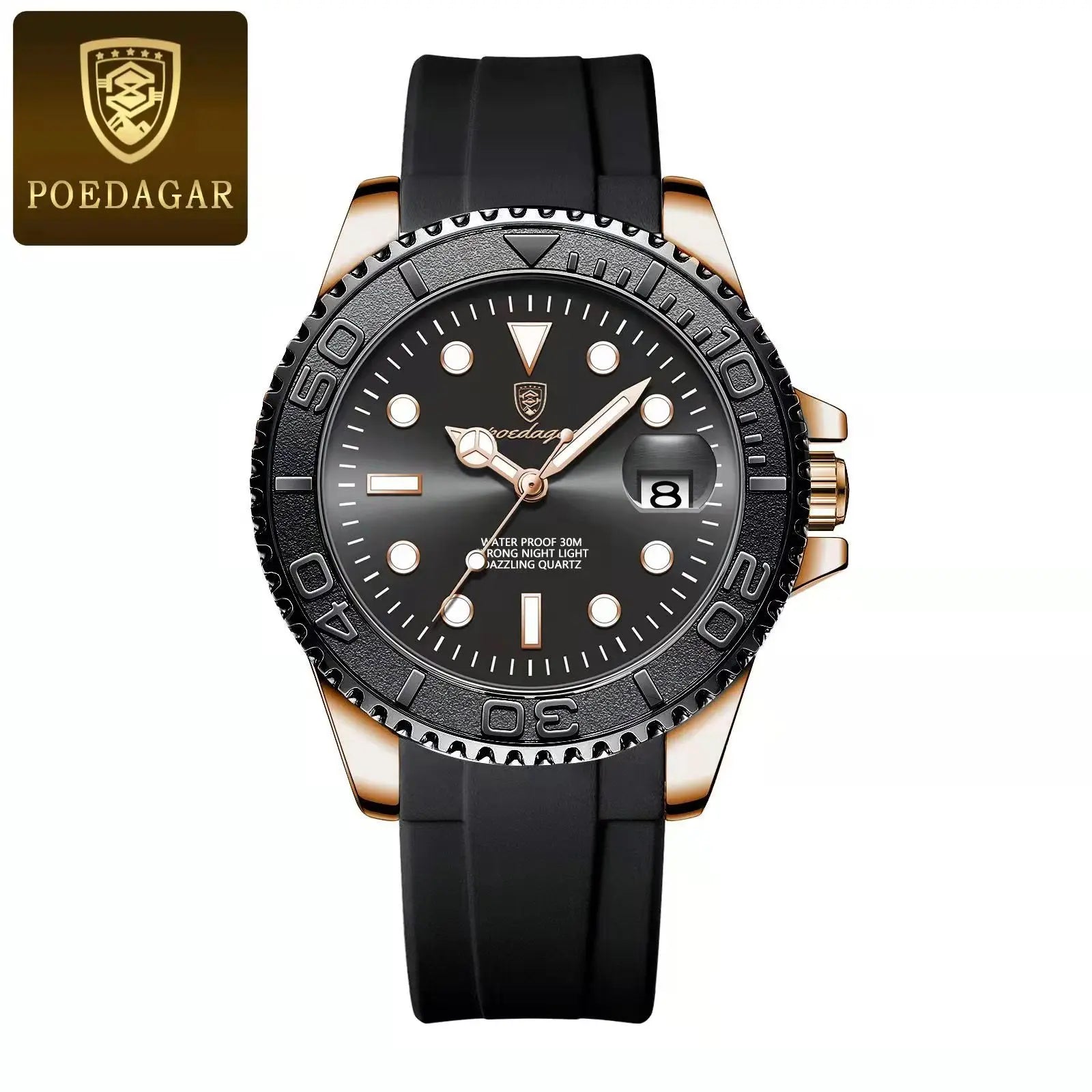 POEDAGAR Top Luxury Male Watch Waterproof Luminous Date Men Watch Stainless Steel Male Clock Sport Fashion Men's Quartz Watches