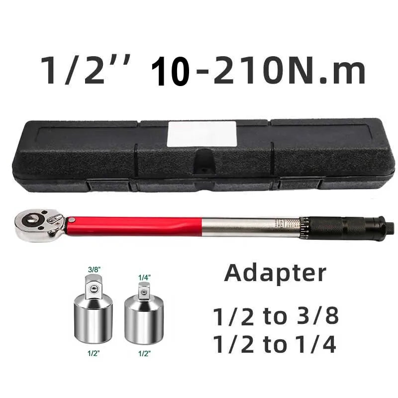 10-210N.m Torque Wrench 1/2"  Precise Reversible Ratchet Torques Key Professional Bicycle Motorcycle Car Automotive Tool