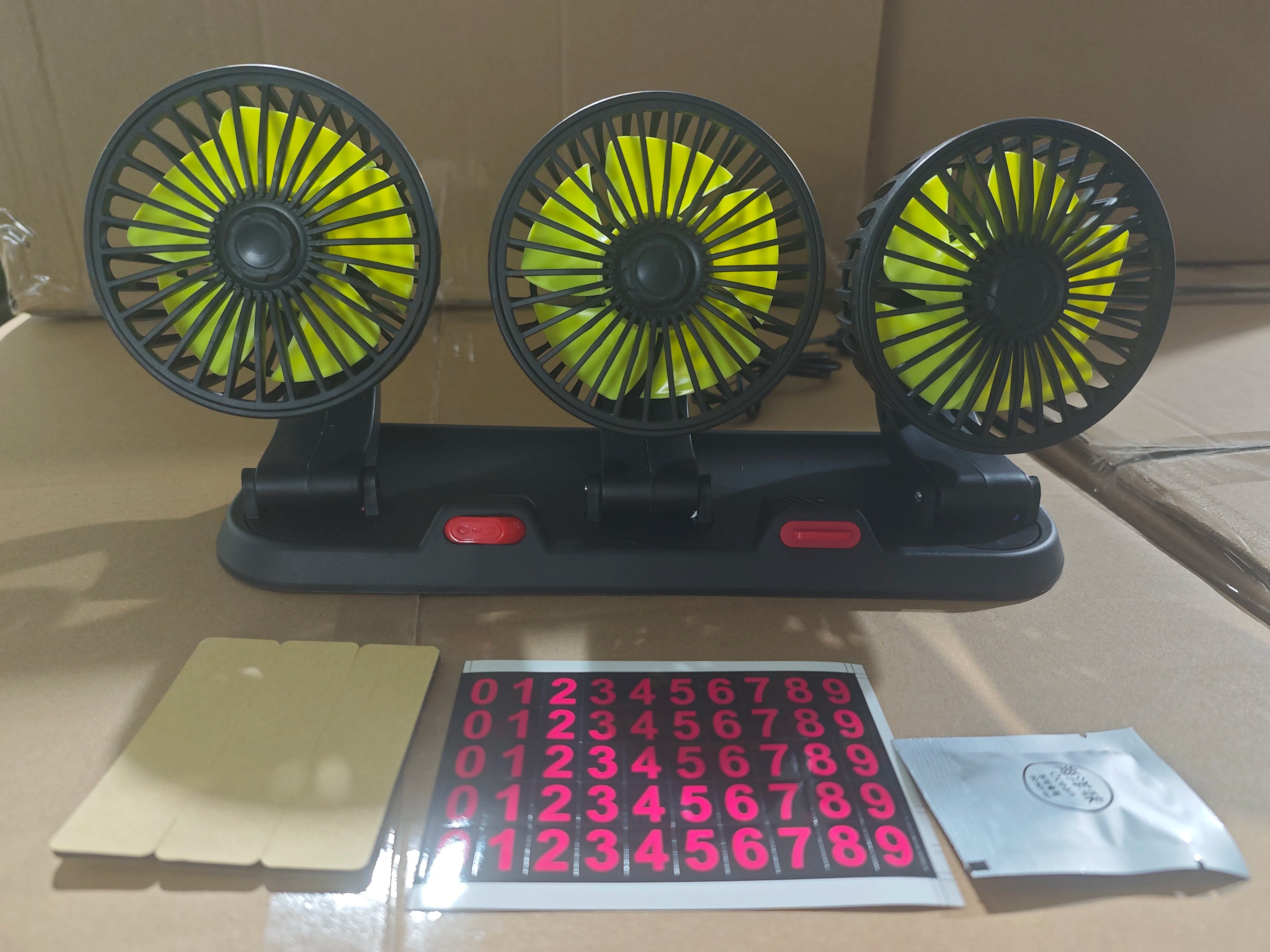 Car Fan 360° Adjustable 3 Head Air Fan Automotive Electric Fan USB/12V/24V Fan 2 Speeds Car Silent Fan For Home Desk Office&Car