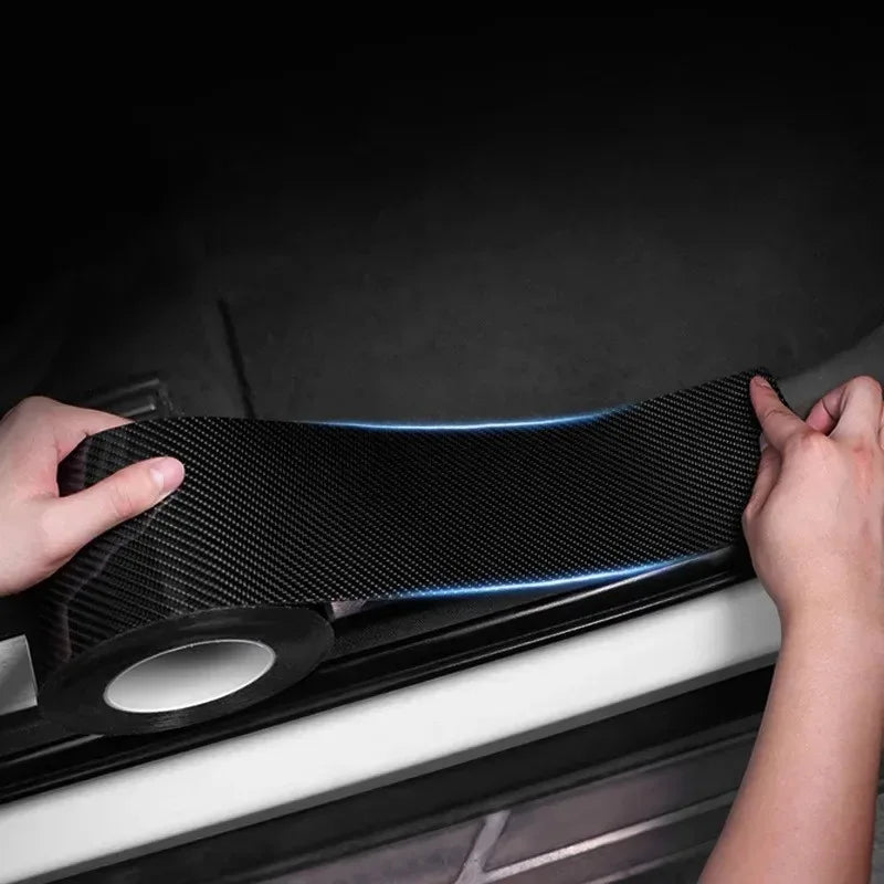 1/2pcs Nano Carbon Fiber Car Sticker Paste Protector Strip DIY Automotive Protective Film Car By Sill Side Anti Scratch Tape