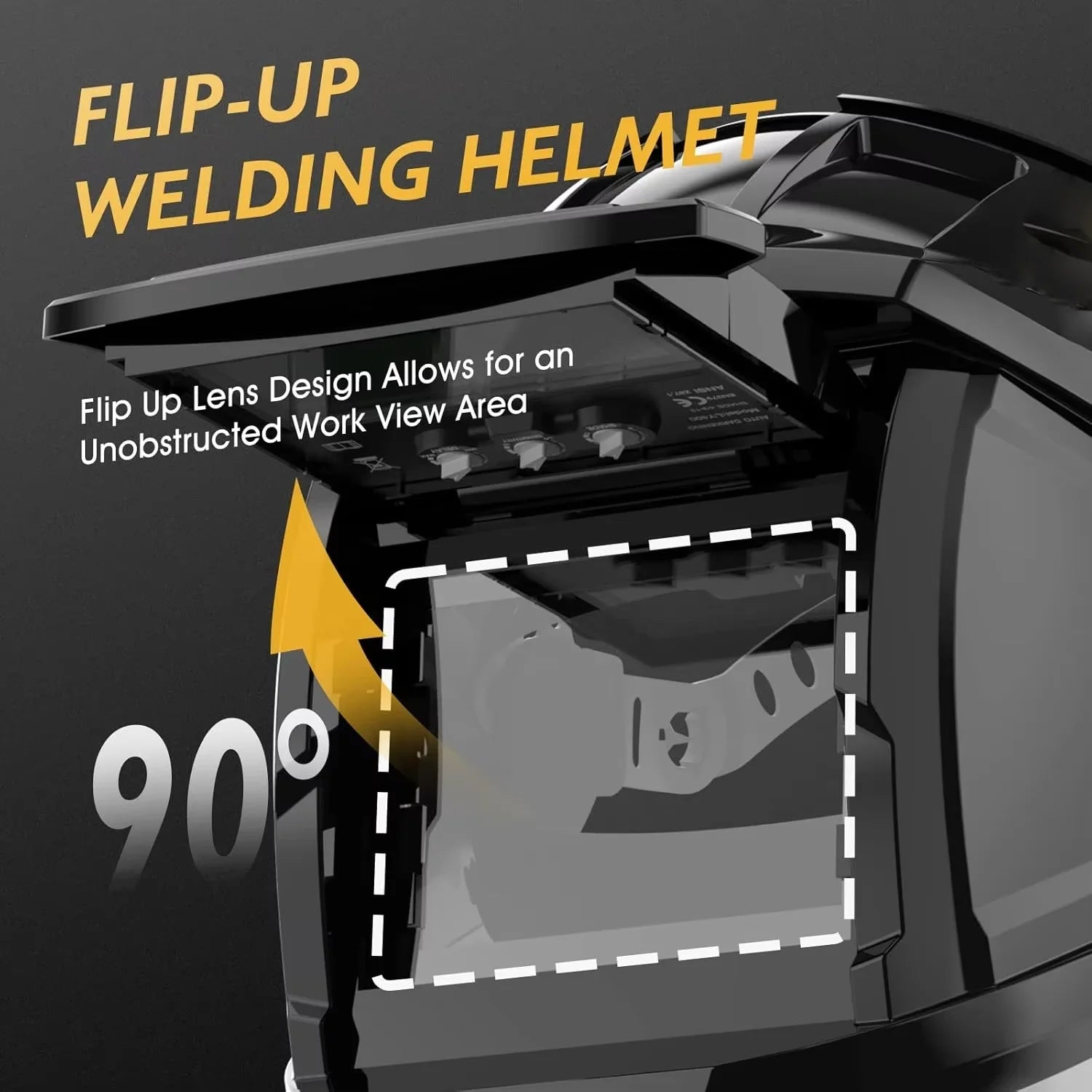 Auto Darkening Welding Helmet 1/1/1/2 True Color Solar Powered Welder Hood, Wide Shade 4/5-9/9-13