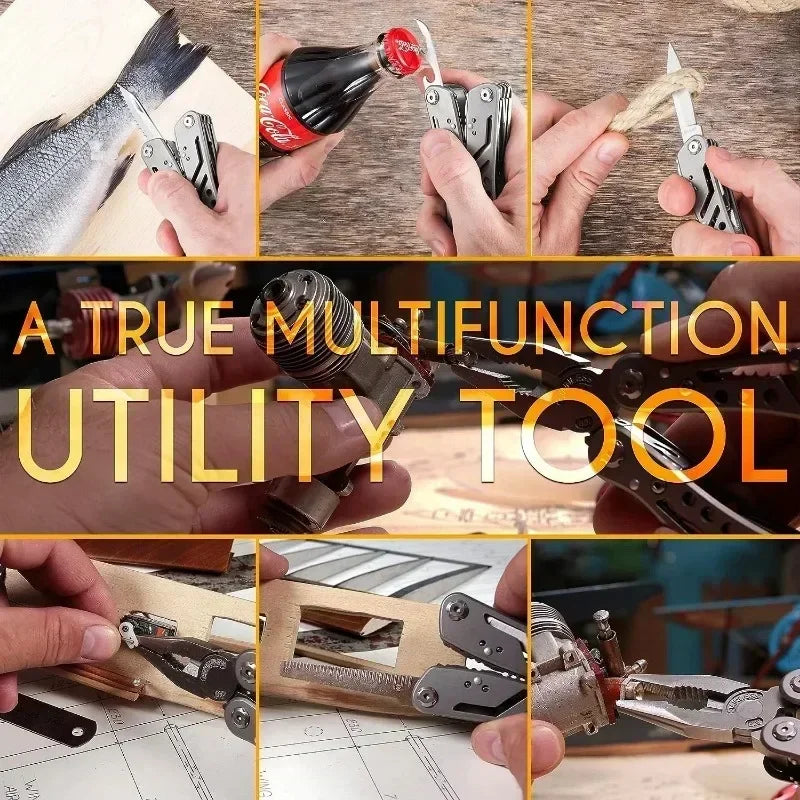 HEE RAK Portable Pocket Multitool 420 Stainless Steel Pliers Knife Screwdriver for Outdoor Survival Camping Hunting and Hiking