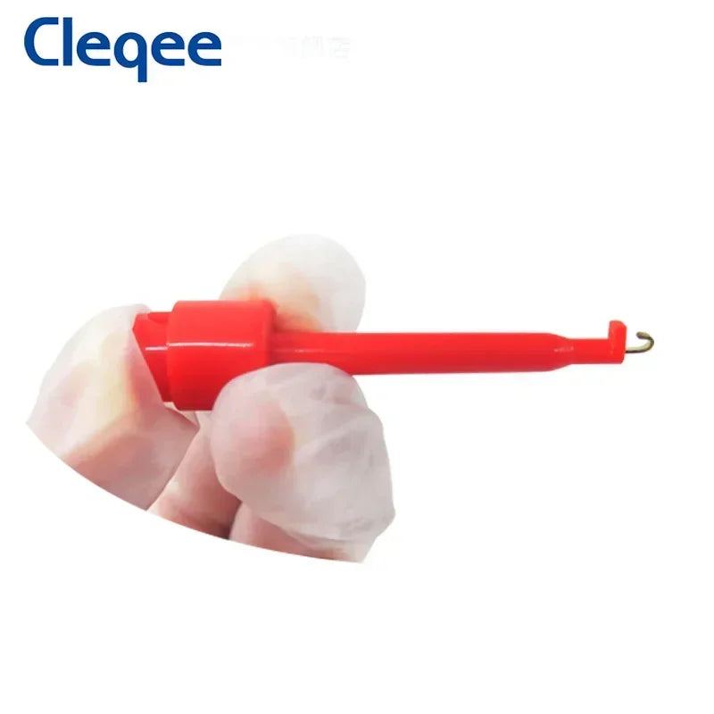 Cleqee P1039 4mm Banana Plug to Test Hook Clip Test Lead Kit Mini-grabber Cable for Multimeter Electronic Test Tools 2pcs/4pcs