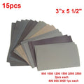 15Pcs/Set Automotive Sandpaper 400 600 3000 800 1000 1200 1500 2000 2500 Grit Sand Paper Water/Dry Sanding Paper Abrasive Tools