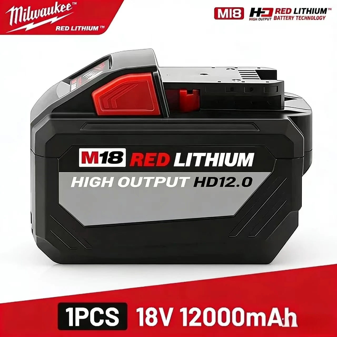 FIW212 Impact wrench Milwaukee Origina  18V 12Ah Lithium Ion Battery 21700 15-Cells, Compatible Milwaukee Cordless Power Tools
