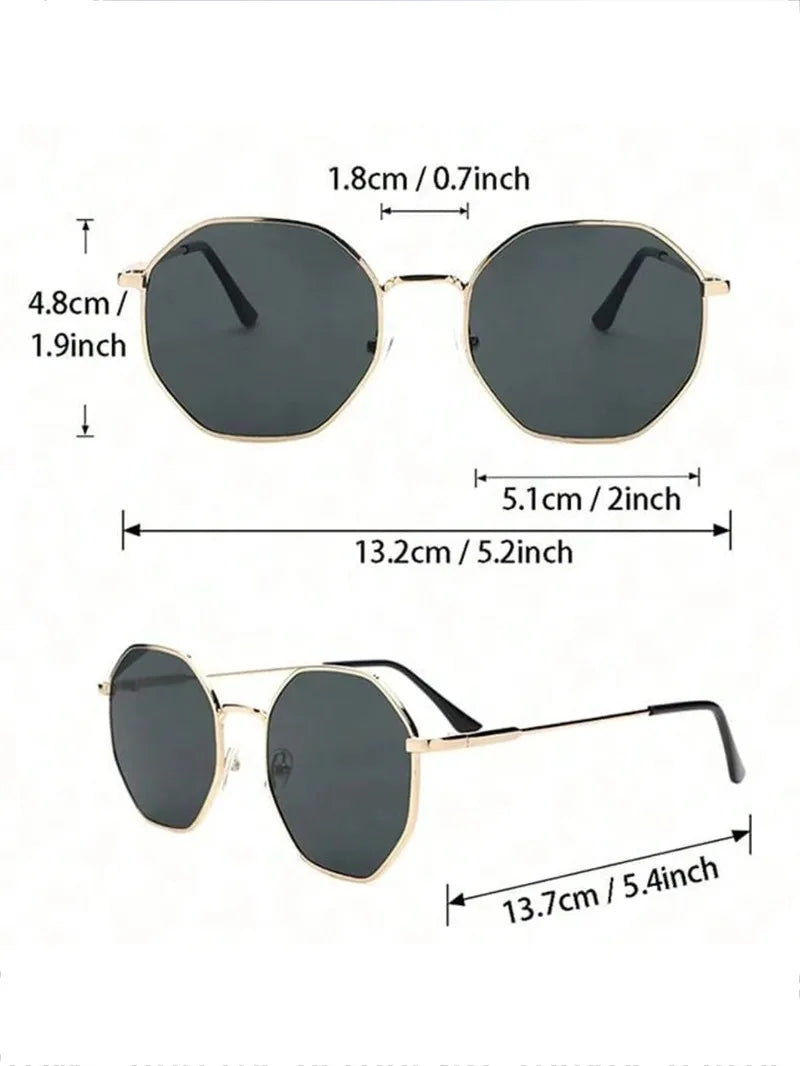 1/3 Pcs Metal Geometric-Round Frame Sunglasses Fashion Classic For Vacation Decors Sun Glasses Outdoor Shades Goggles Men/Women