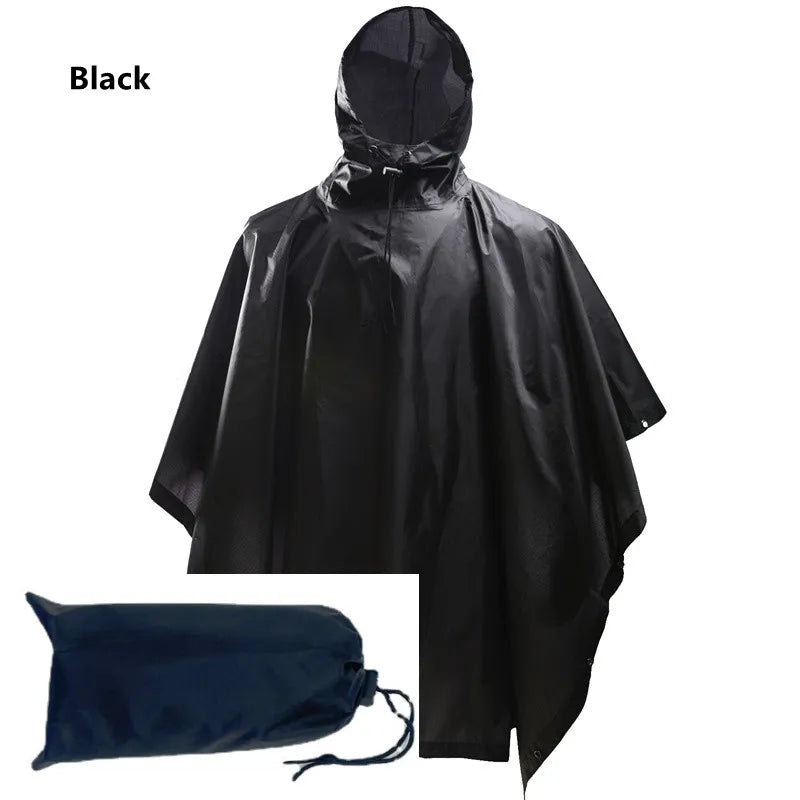 Outdoor Breathable Camouflage Poncho Jungle Tactical Raincoat Birdwatching Hiking Hunting Ghillie Suit Travel Rain Gear