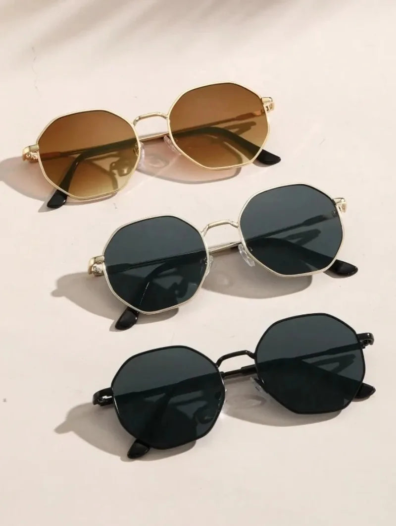 1/3 Pcs Metal Geometric-Round Frame Sunglasses Fashion Classic For Vacation Decors Sun Glasses Outdoor Shades Goggles Men/Women