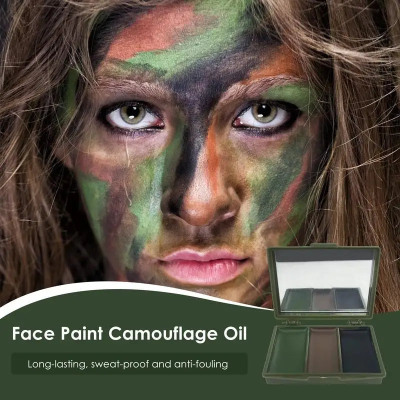 3 Colors Army Fans CS Shooting Face Paint Camouflage Oil Men Women Outdoor Military Training Hunting Tactical Football Gear