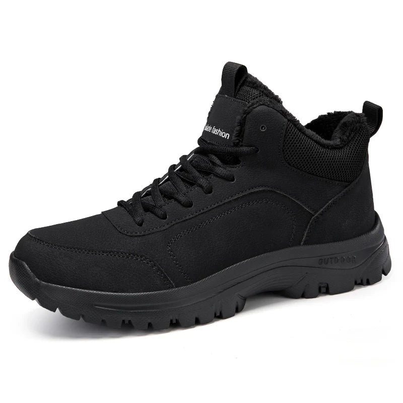 Winter Men's Boots Warm Plush Men's Snow Boots High Quality Winter Non-Slip Sneakers Outdoor Men's Hiking Ankle Boots Work Shoes