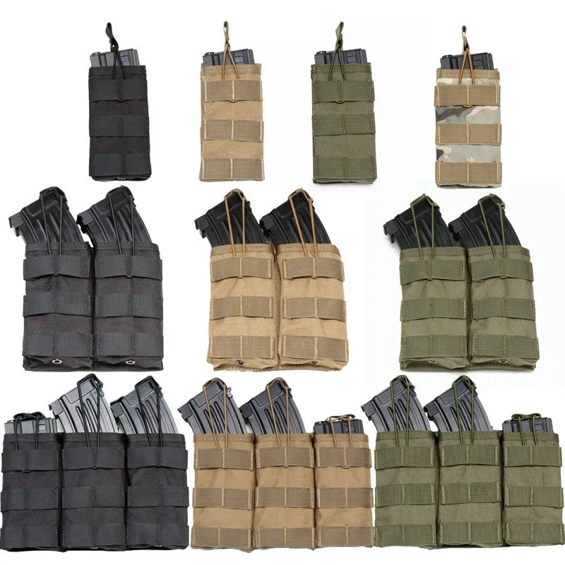 Tactical Molle Single&Double&Triple Magazine Pouches Airsoft AK 7.62 5.56mm M4 Rifle Mag Bag Tactical Gear Hunting Accessories