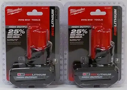 Original Milwaukee 48-11-2450 M12-12V Lithium-ion High Output 6Ah Battery 2-Pack Cordless Power Tool
