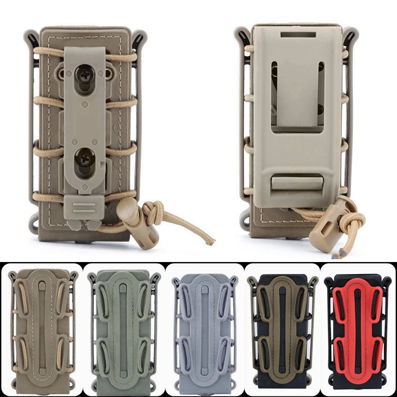 Tactical 9mm Single Magazine Pouch with Molle Clip Quick Release for P226 Glock 17 19 Beretta M9 PX4 Fastmag Holder Hunting Gear