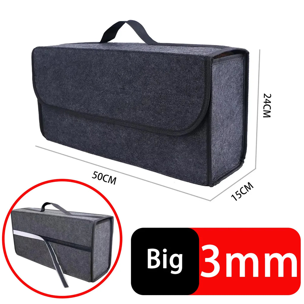 PINMOAP Large Capacity Storage Bag Foldable Car Felt Box Car Trunk Storage Bag Thickened Material Handbag Automotive Supplies