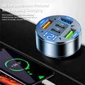 Car Charger 250W 5 Ports Fast Charging PD QC3.0 USB C Car Phone Charger Adapter With Voltage For iPhone Samsung Huawei Xiaomi