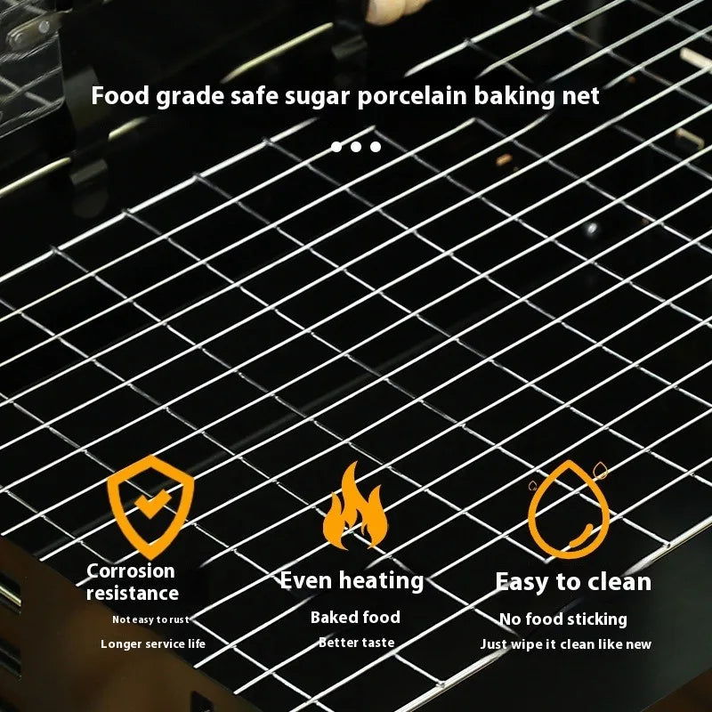 Folding Portable Barbecue Charcoal Grill Stainless Steel Small Mini BBQ Tool Kits for Outdoor Cooking Camping Picnics Beach