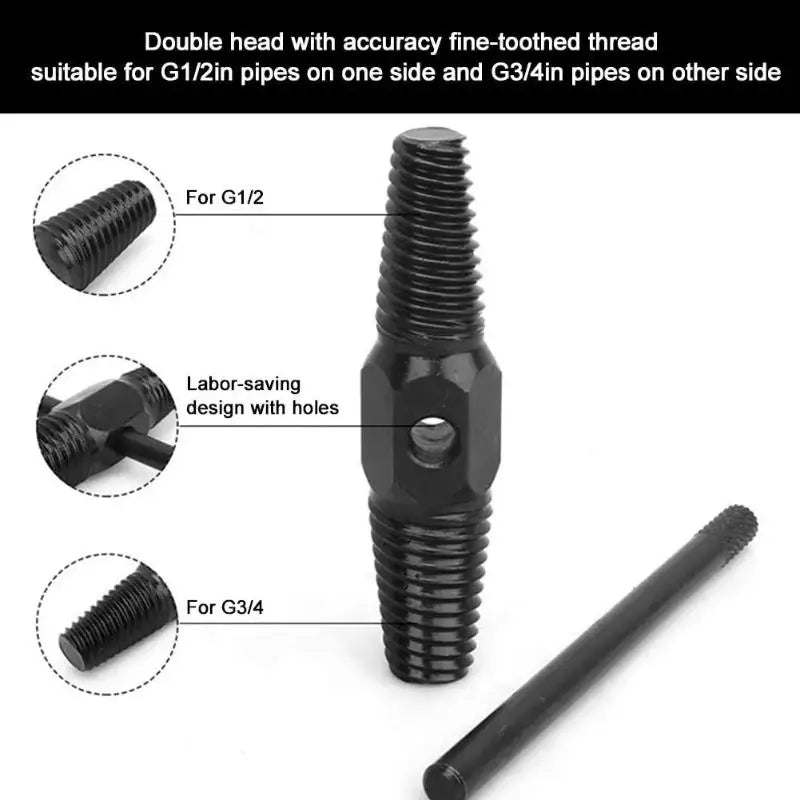 1/2″ 3/4″Broken Wire Extractor Faucet Damaged Bolts Wire Pipe Remover Double-head Water Pipe Triangle Valve Tap Bolt Remover