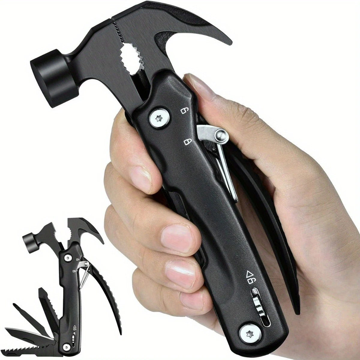 Outdoor Survival Gear Tool for Camping Hunting Hiking Accessories Car Emergency Escape Tool 12 IN 1 Multitool Hammer