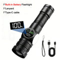 Super Bright LED Flashlight USB Rechargeable Flash light Long Range Tactical Torch Outdoor Waterproof Camping Fishing Lantern