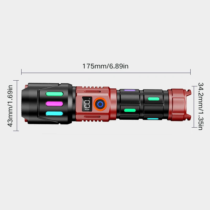 Strong light flashlight, white laser, ultra bright charging, outdoor patrol, long-range shooting, multifunctional, ultra long en