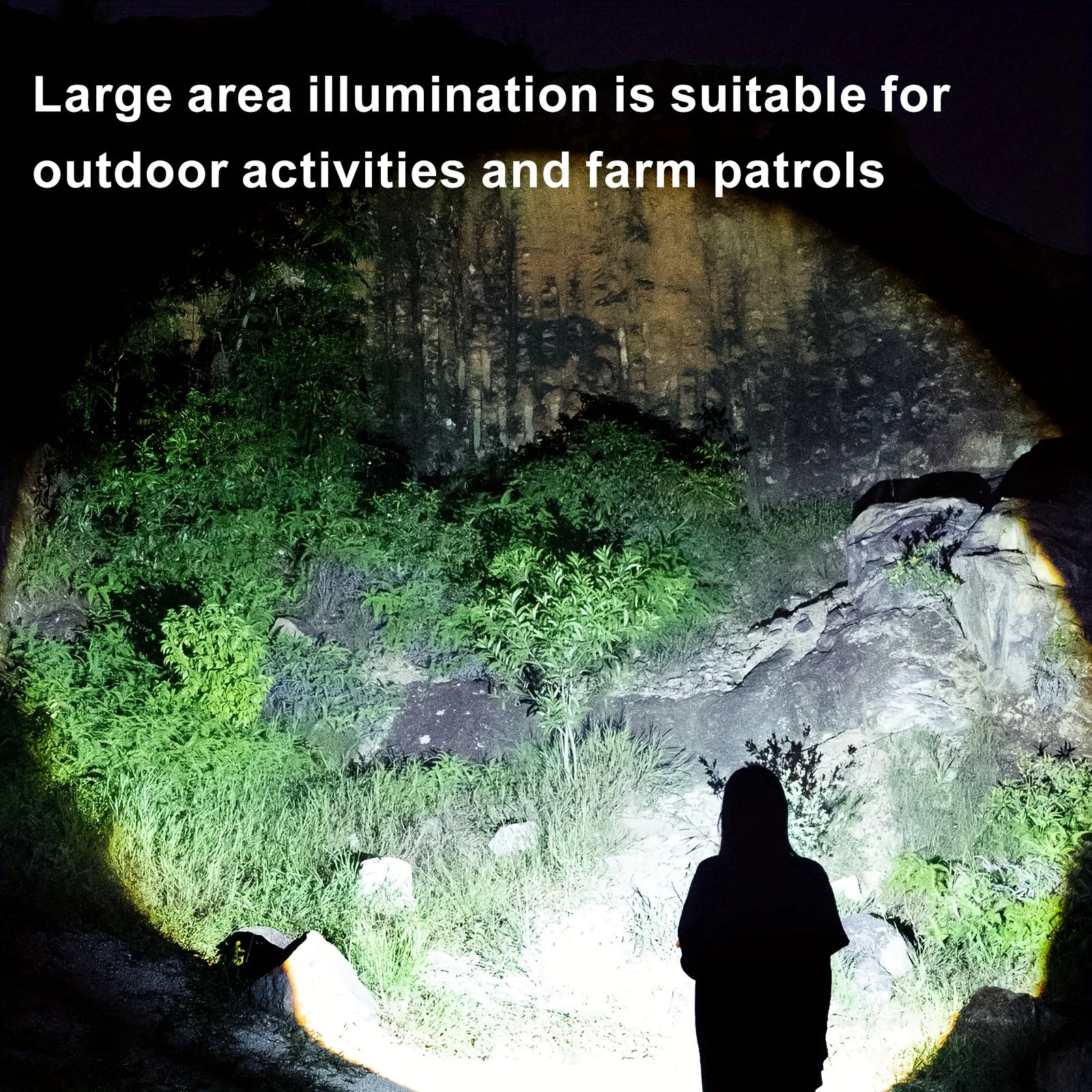 LED High-brightness Display Flashlight High-lumen Ultra-bright Rechargeable Flashlight for Camping Outdoor Activities Farm Night