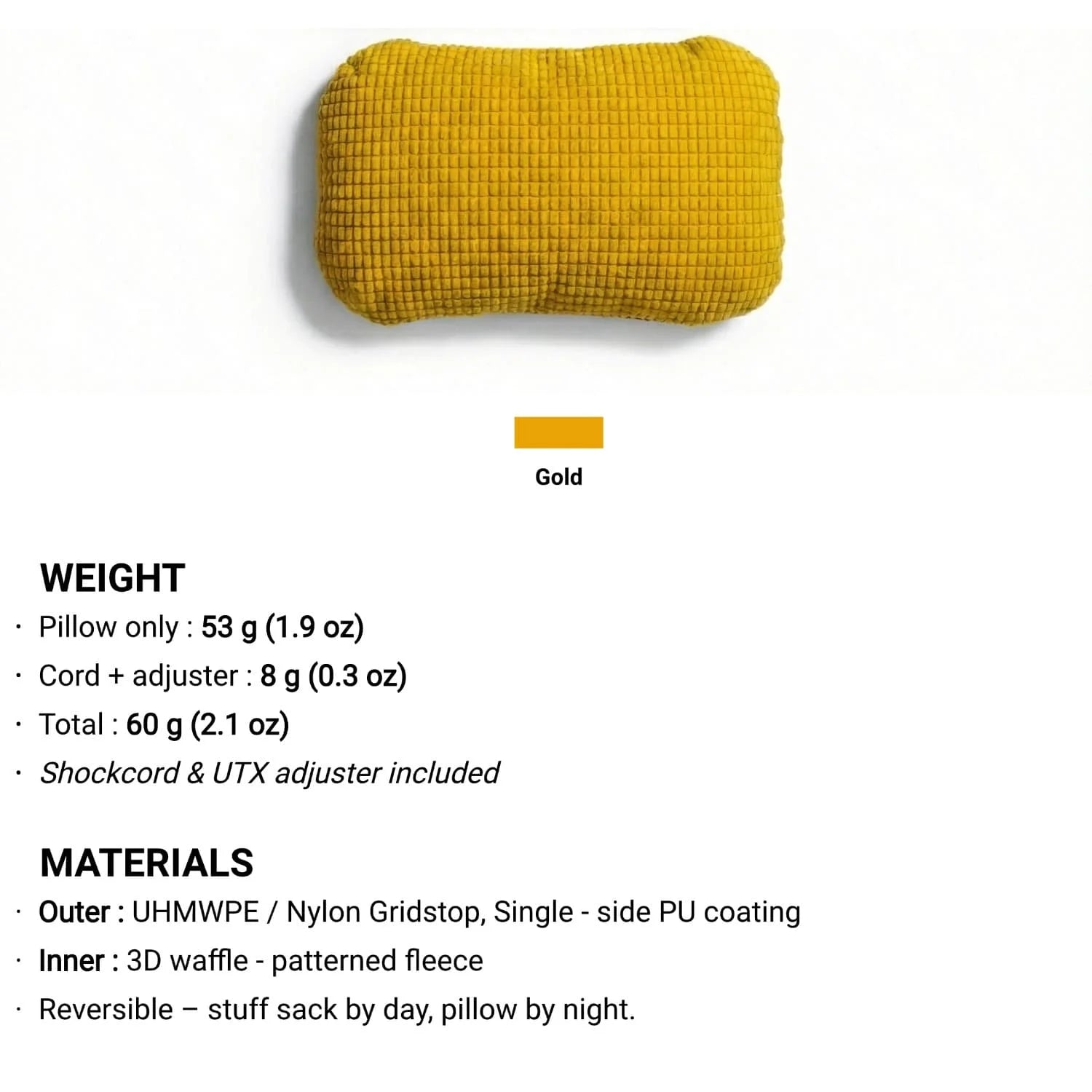[HODR GEAR] Stuff Sack & Pillow 2-in-1 UHMWPE Multifunctional Outdoor Headrest 53g Ultralight Hikers Camping