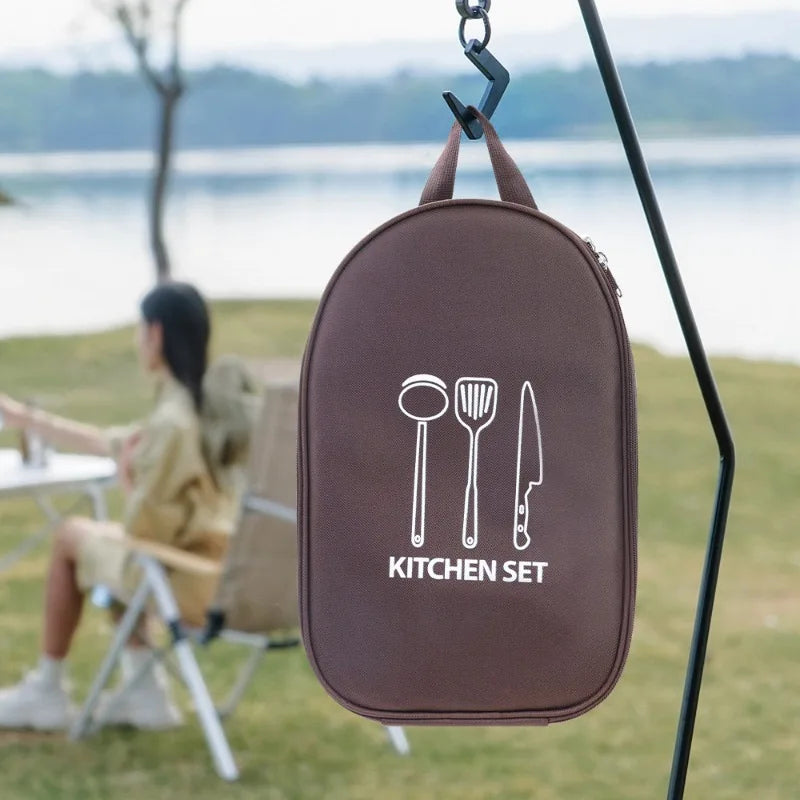 Portable Camping Cookware Organizer – Outdoor Kitchen  Storage – Durable & Lightweight – Perfect for Picnic Hiking BBQ Gear