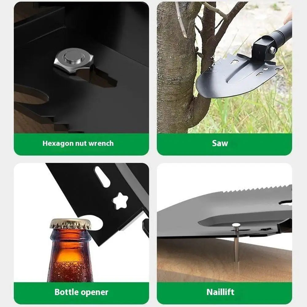 Multi-functional Foldable Camping Shovel Telescopic Survival Gear for Hiking Gardening Camping Survival Tool