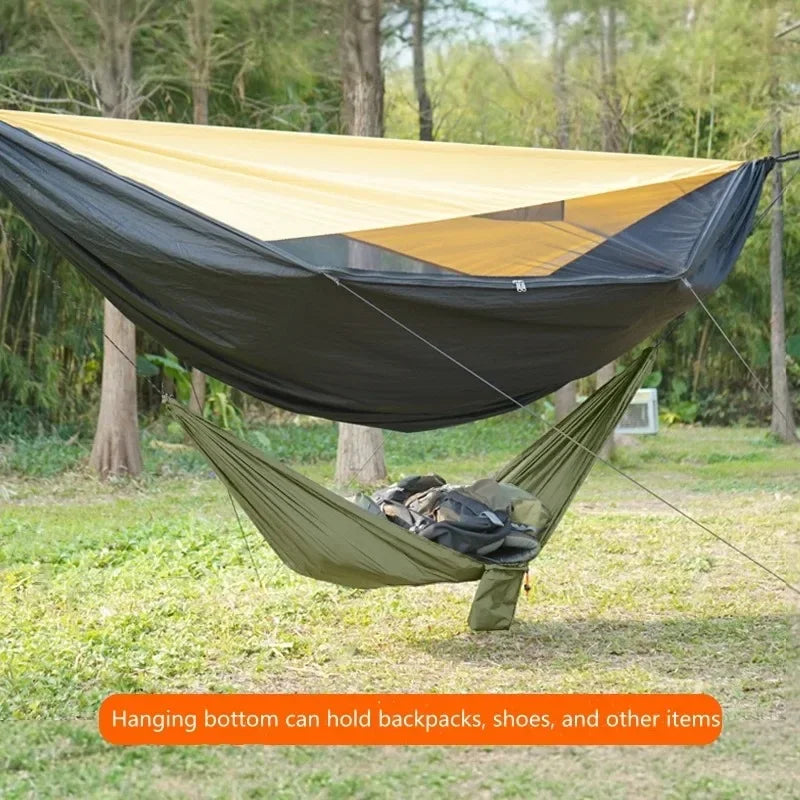 Outdoor Storage Hammock Portable Camping Gear Organizer Easy Setup for Hiking Traveling