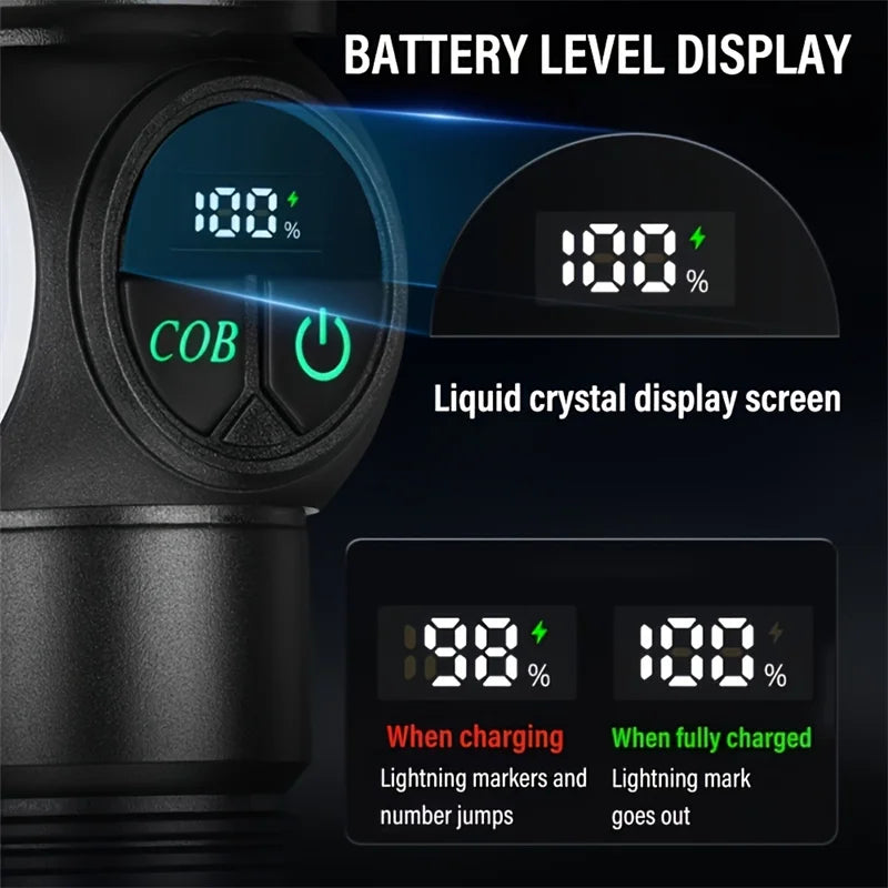 Super Bright LED Flashlight USB Rechargeable Flash light Long Range Tactical Torch Outdoor Waterproof Camping Fishing Lantern