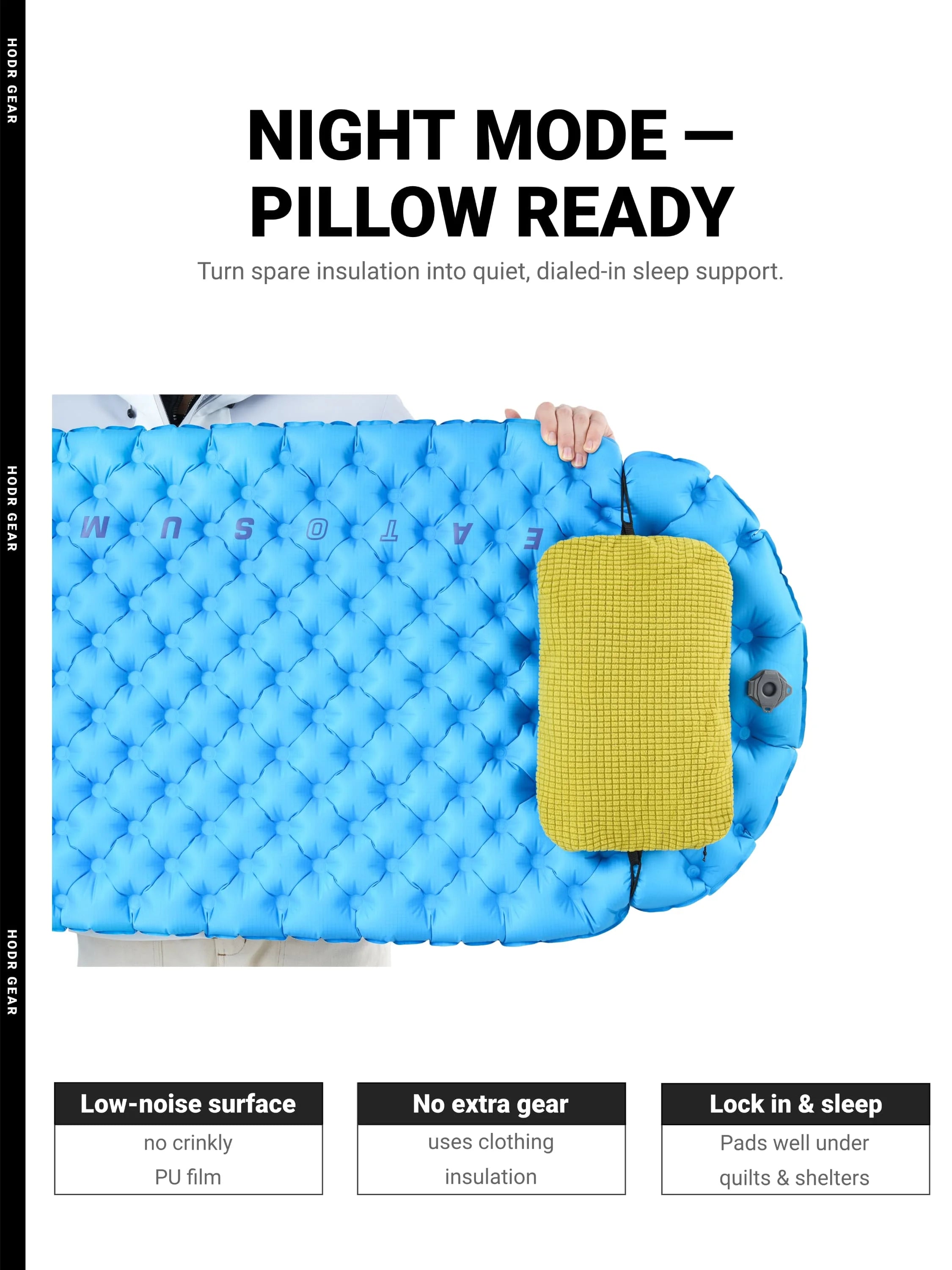 [HODR GEAR] Stuff Sack & Pillow 2-in-1 UHMWPE Multifunctional Outdoor Headrest 53g Ultralight Hikers Camping