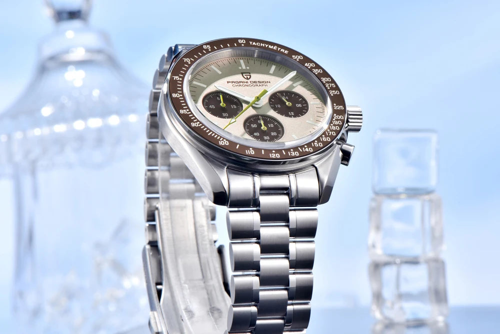 PAGANI DESIGN 2026 New Moon Watch Retro Quartz Watches For Men Stainless steel Luminous waterproof Luxury Sport Chronograph Man